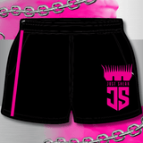 Neon Pink & Onyx | Footy Style Shorts