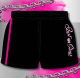 Neon Pink & Onyx | Footy Style Shorts