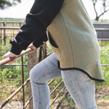 Olive Green, Light Grey & Black | Half Zip Long Tail Hoody