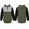 Olive Green, Light Grey & Black | Half Zip Long Tail Hoody