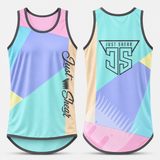 Pastel Geo - Smoke Trim | Just Shear Sports Performance Singlet