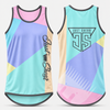 Pastel Geo - Smoke Trim | Just Shear Sports Performance Singlet