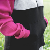 Black, Grey & Hot Pink | Half Zip Long Tail Hoody