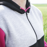 Black, Grey & Hot Pink | Half Zip Long Tail Hoody