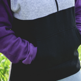 Purple, Grey & Black | Half Zip Long Tail Hoody