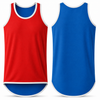 Red Front - Royal Blue Back Shearing Singlet