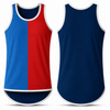 Red, Royal Blue & Navy - Grey Trim | Shearing Singlet