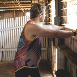 Rust & Teal | Just Shear Sports Performance Singlet