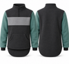 Sage Green & Charcoal Stripe| Collared Long Tail Jumper