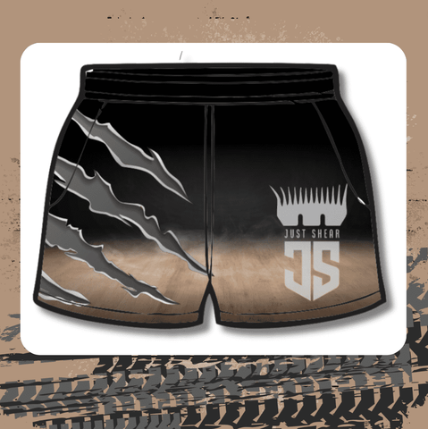 Sandy Taupe & Black | Footy Style Shorts