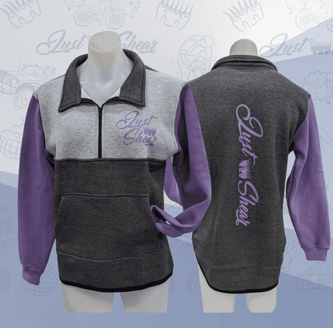 JS | Silver Lilac - Lilac & Grey | Collared Long Tail Jumper