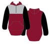 Maroon, Black & Grey | Half Zip Long Tail Hoody