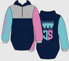 JS | Kariah Aqua & Pink | Half Zip Long Tail Hoody