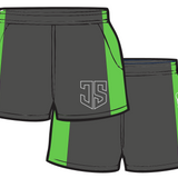 Green & Grey JS | Footy Style Shorts