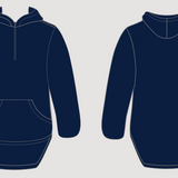 Navy | Half Zip Long Tail Hoody