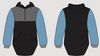 Slate Blue, Black & Smoke Grey | Half Zip Long Tail Hoody