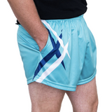 Teal & Navy Point | Footy Style Shorts