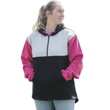 Black, Grey & Hot Pink | Half Zip Long Tail Hoody