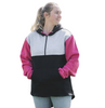 Black, Grey & Hot Pink | Half Zip Long Tail Hoody