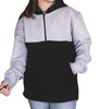 Grey & Black | Half Zip Long Tail Hoody
