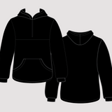 Black | Half Zip No Tail Hoody