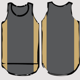Sandy Taupe & Charcoal Grey - Black Trim | Shearing Singlet