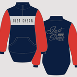 JS | Red & Navy "Collie" | Half Zip Long Tail Collared Jumper