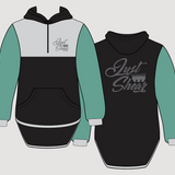 JS | Sage, Grey & Black "Albany" | Half Zip Long Tail Hoody