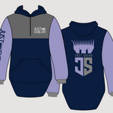JS | Purple, Navy & Charcoal "Horsham" | Half Zip Long Tail Hoody