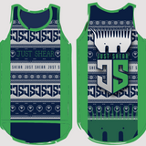 Green & Navy Ugly Christmas Singlet | JS Sports Performance Singlet