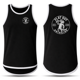 "Flat Out" Black - White Trim | Shearing Singlet