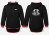 Chasin Tusks & Raising Dust - Black - Red Trim | Half Zip Long Tail Hoody