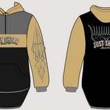 JS | "Highway" Sandy, Smoke Grey & Black | Half Zip Long Tail Hoody