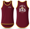 Bank Of Dad - Maroon with Gold Trim Shearing Singlet