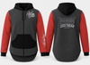 JS Pinstripe Logo - Red, Charcoal & Black | Full Zip Long Tail Hoody