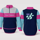 JS - Aqua, Hot Pink, Grey & Navy | Collared Long Tail Jumper