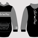JS | "Golly" Smoke Grey & Black | No Zip Long Tail Hoody