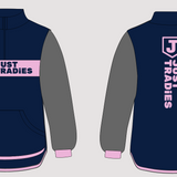 JT | Navy, Charcoal & Pink | Half Zip Collared Jumper | Just Tradies
