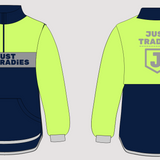 JT | Hi Vis Navy, Lime & Smoke Grey | Half Zip Collared Jumper | Just Tradies
