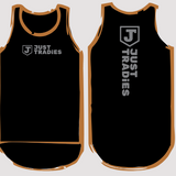 Just Tradies - Black with Chestnut Trim Tradie Singlet