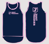 Just Tradies - Navy with Pink Trim Tradie Singlet