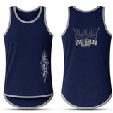 JS Pinstripe - Navy - Smoke Grey Trim | Shearing Singlet