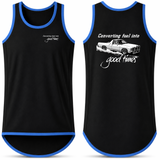 Converting Fuel into Good Times | Black - Royal Blue Trim | Shearing Singlet