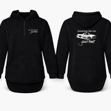 Converting Fuel into Good Times - Black | Half Zip Long Tail Hoody