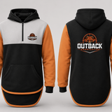 Orange, Grey & Black | Half Zip Long Tail Hoody