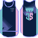 Aqua & Pink Neon Style | Just Shear Sports Performance Singlet