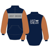 JS | Albury Rust, Navy & Grey | Half Zip Long Tail Rugby Collar