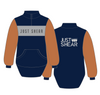JS | Albury Rust, Navy & Grey | Half Zip Long Tail Rugby Collar