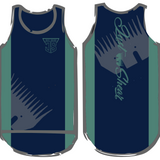 Navy & Dark Green | Just Shear Sports Performance Singlet