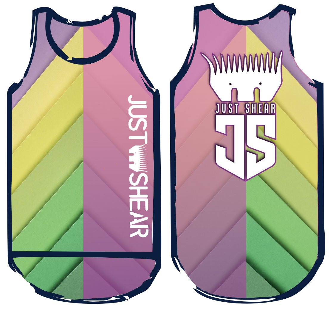 Green & Purple Ombre' | Just Shear Sports Performance Singlet